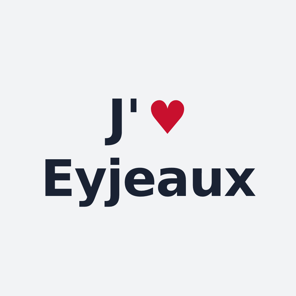 Poster personnalisé Eyjeaux — design « J'aime Eyjeaux » imprimé sur le poster