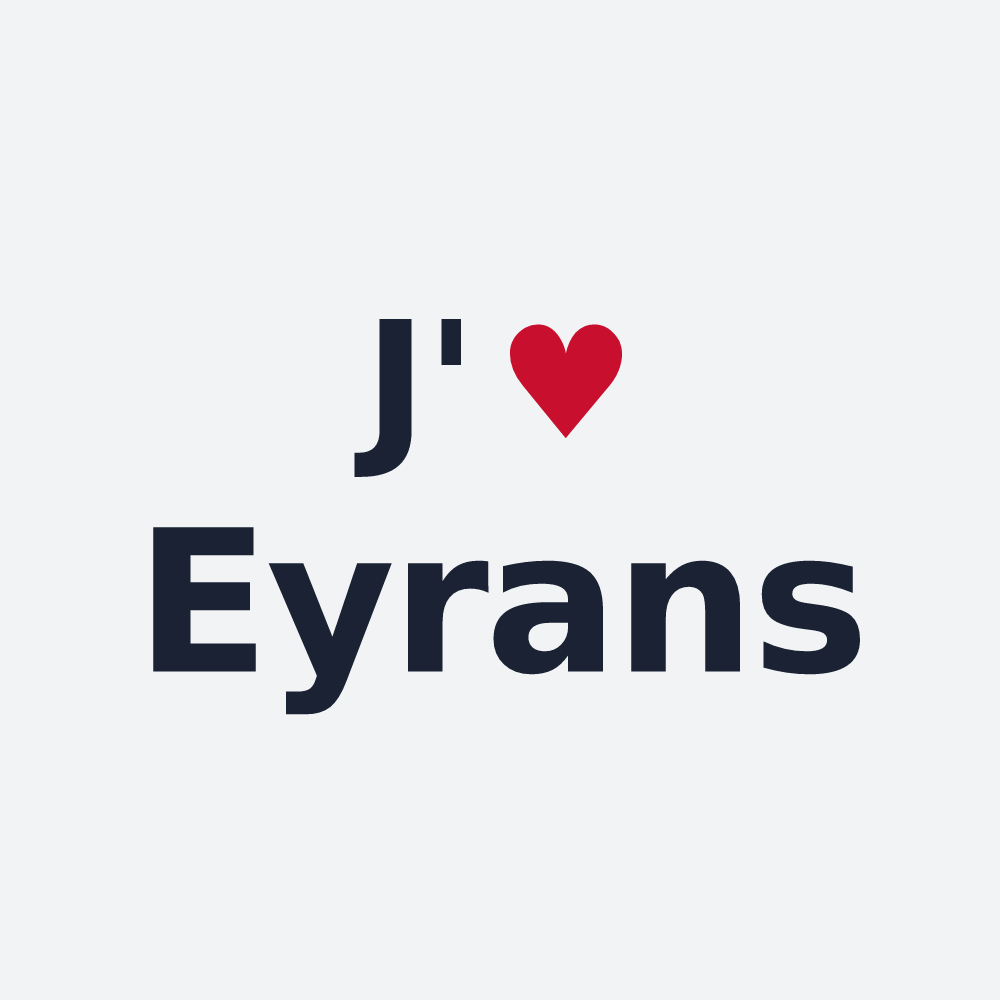 Poster personnalisé Eyrans — design « J'aime Eyrans » imprimé sur le poster