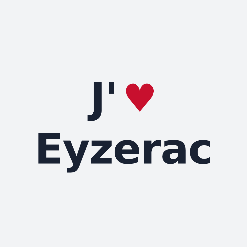 Poster personnalisé Eyzerac — design J'aime Eyzerac