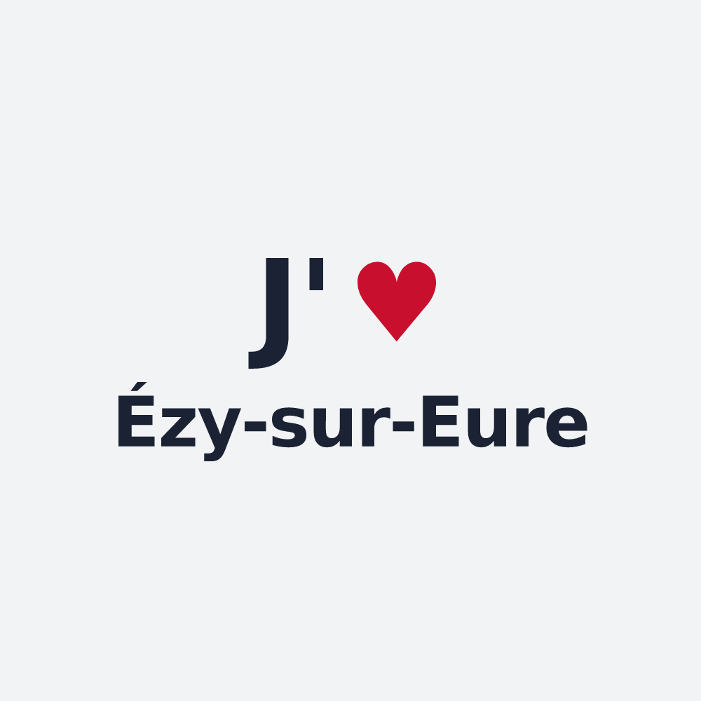 Poster personnalisé Ézy-sur-Eure — design J'aime Ézy-sur-Eure