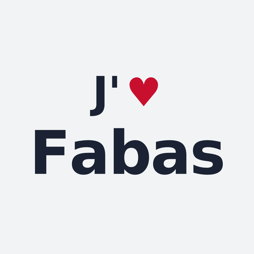 Poster personnalisé Fabas — design « J'aime Fabas » imprimé sur le poster