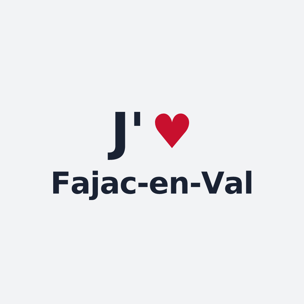 Poster personnalisé Fajac-en-Val — design « J'aime Fajac-en-Val » imprimé sur le poster