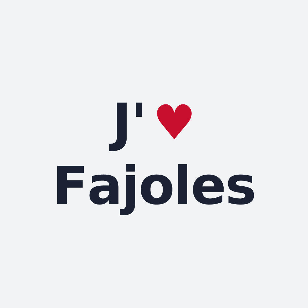 Poster personnalisé Fajoles — design « J'aime Fajoles » imprimé sur le poster