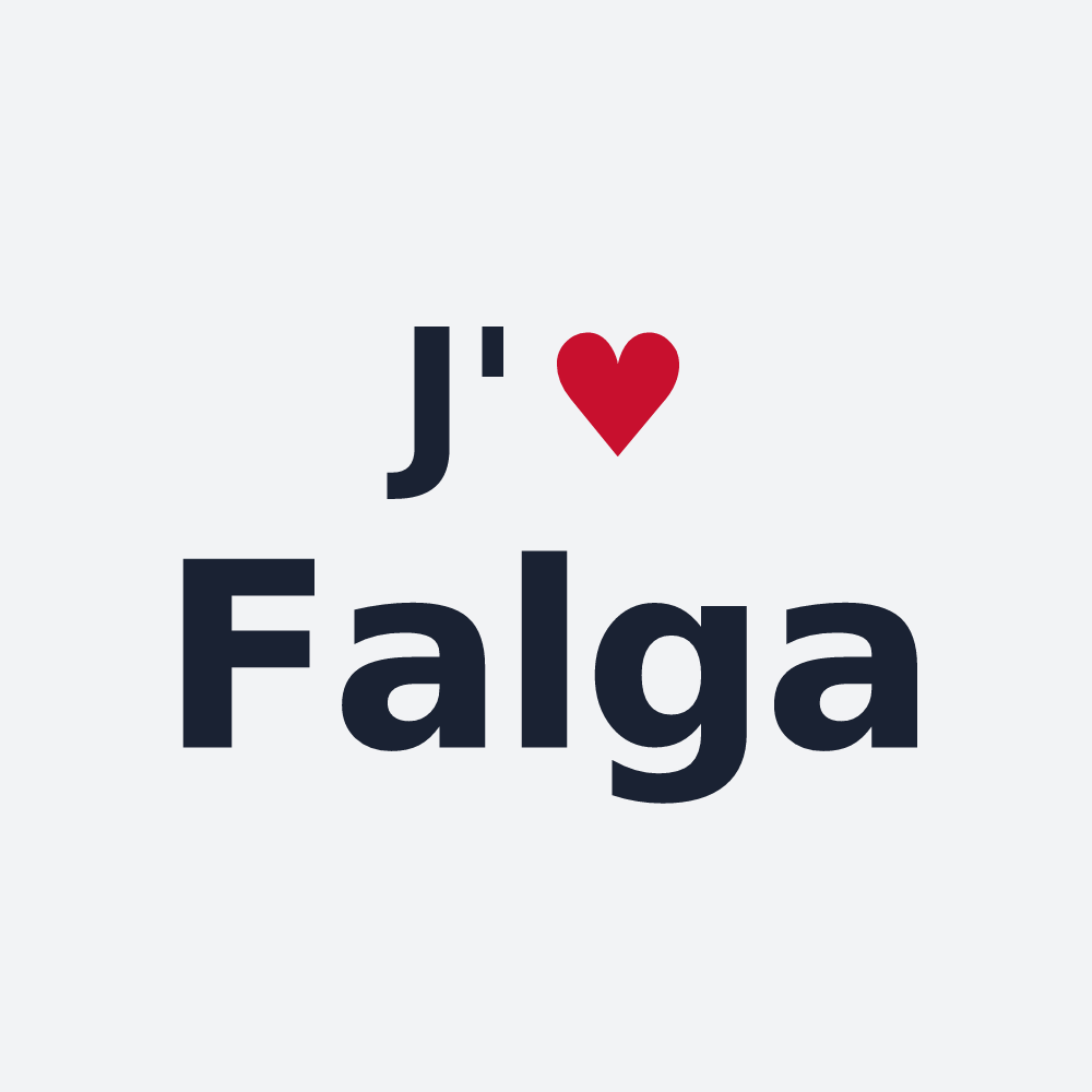 Poster personnalisé Falga — design « J'aime Falga » imprimé sur le poster
