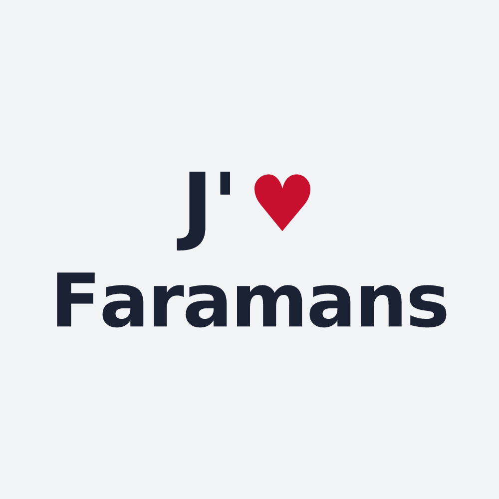 Poster personnalisé Faramans — design J'aime Faramans