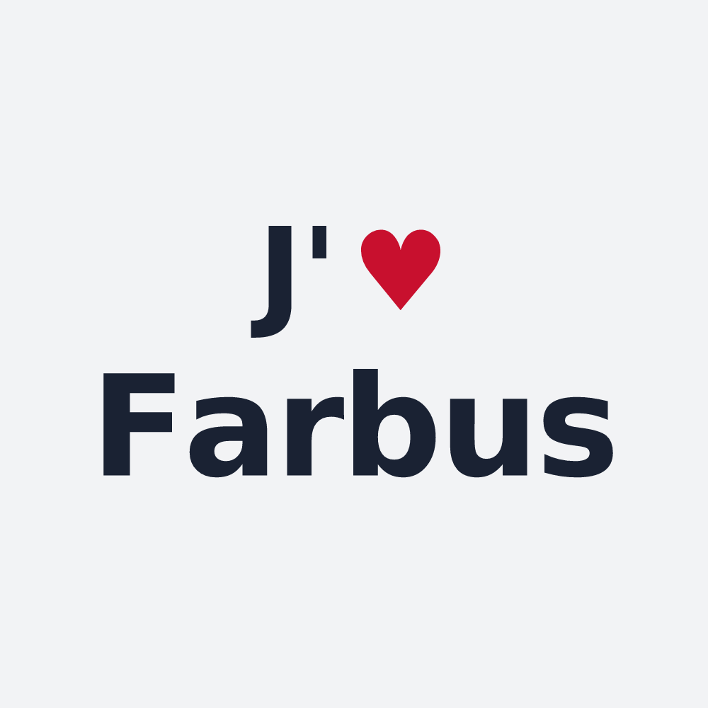 Poster personnalisé Farbus — design J'aime Farbus
