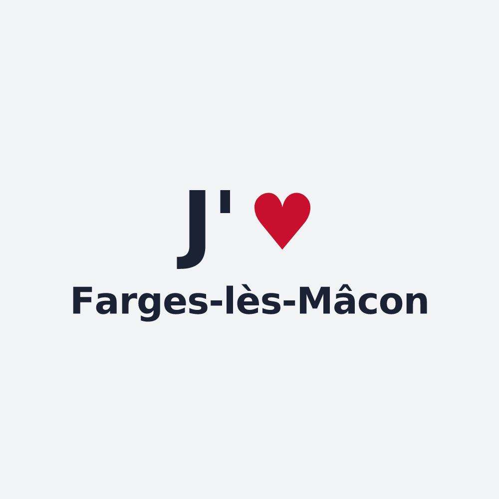 Poster personnalisé Farges-lès-Mâcon — design J'aime Farges-lès-Mâcon