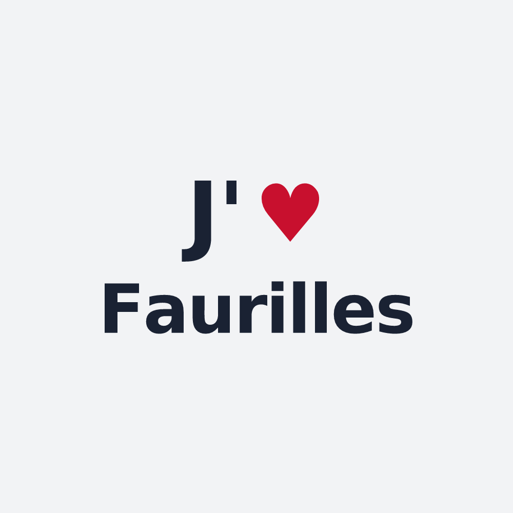 Poster personnalisé Faurilles — design « J'aime Faurilles » imprimé sur le poster