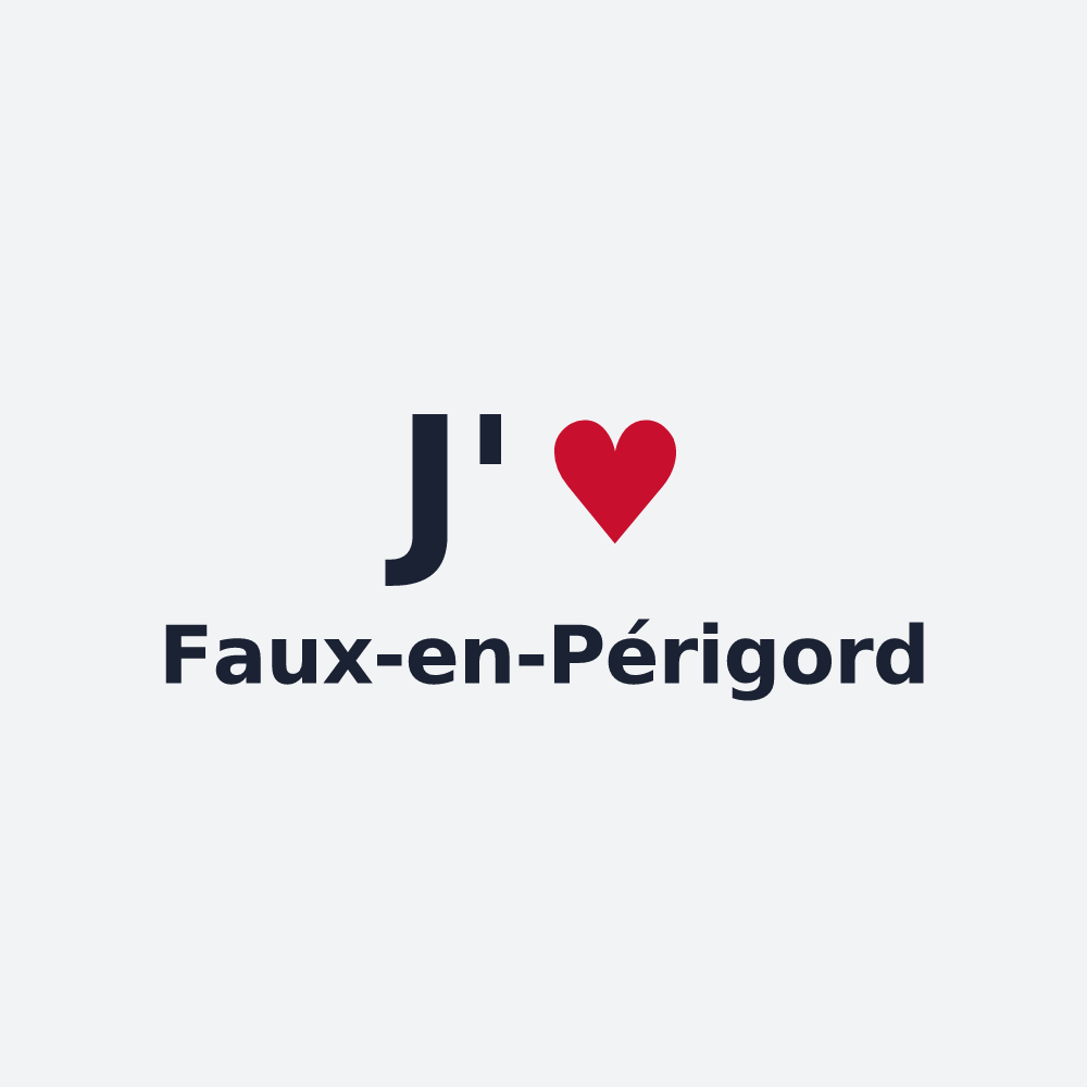 Poster personnalisé Faux-en-Périgord — design J'aime Faux-en-Périgord