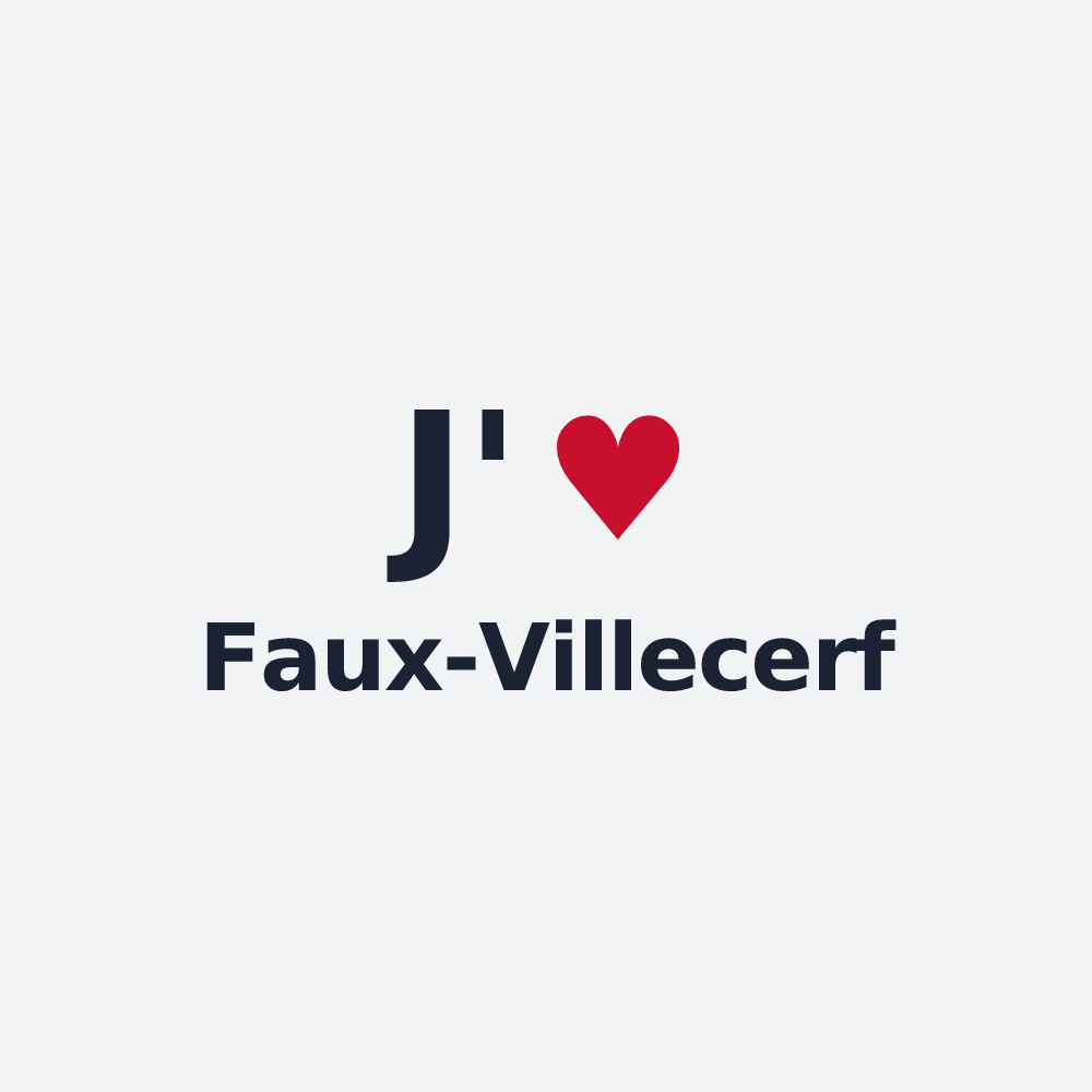 Poster personnalisé Faux-Villecerf — design J'aime Faux-Villecerf