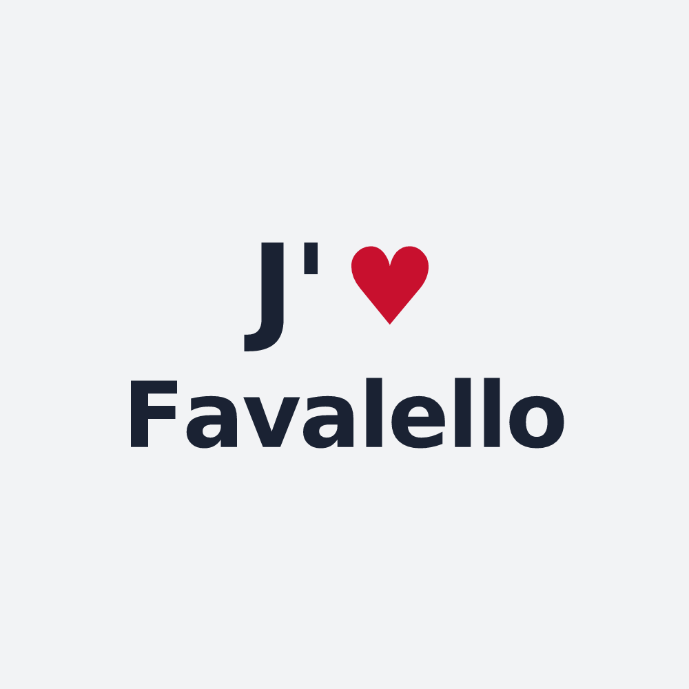 Poster personnalisé Favalello — design J'aime Favalello