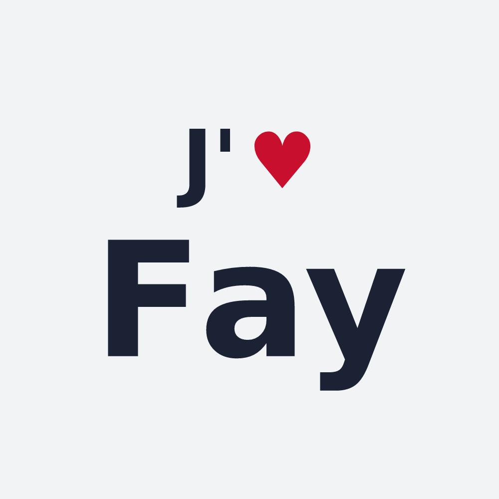 Poster personnalisé Fay — design « J'aime Fay » imprimé sur le poster