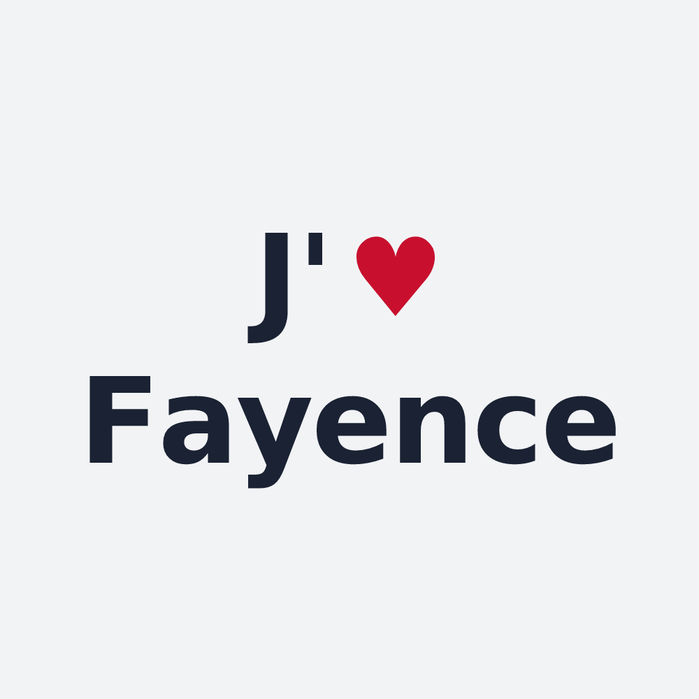 Poster personnalisé Fayence — design « J'aime Fayence » imprimé sur le poster