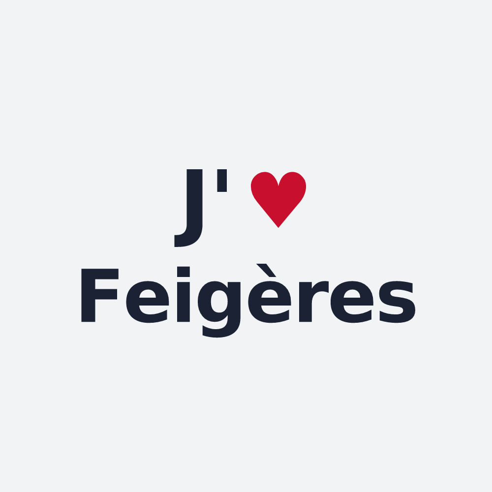 Poster personnalisé Feigères — design « J'aime Feigères » imprimé sur le poster
