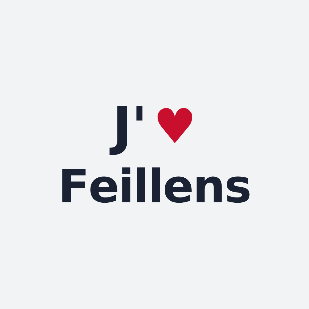Poster personnalisé Feillens — design « J'aime Feillens » imprimé sur le poster