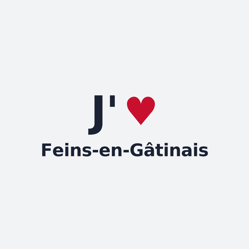 Poster personnalisé Feins-en-Gâtinais — design « J'aime Feins-en-Gâtinais » imprimé sur le poster