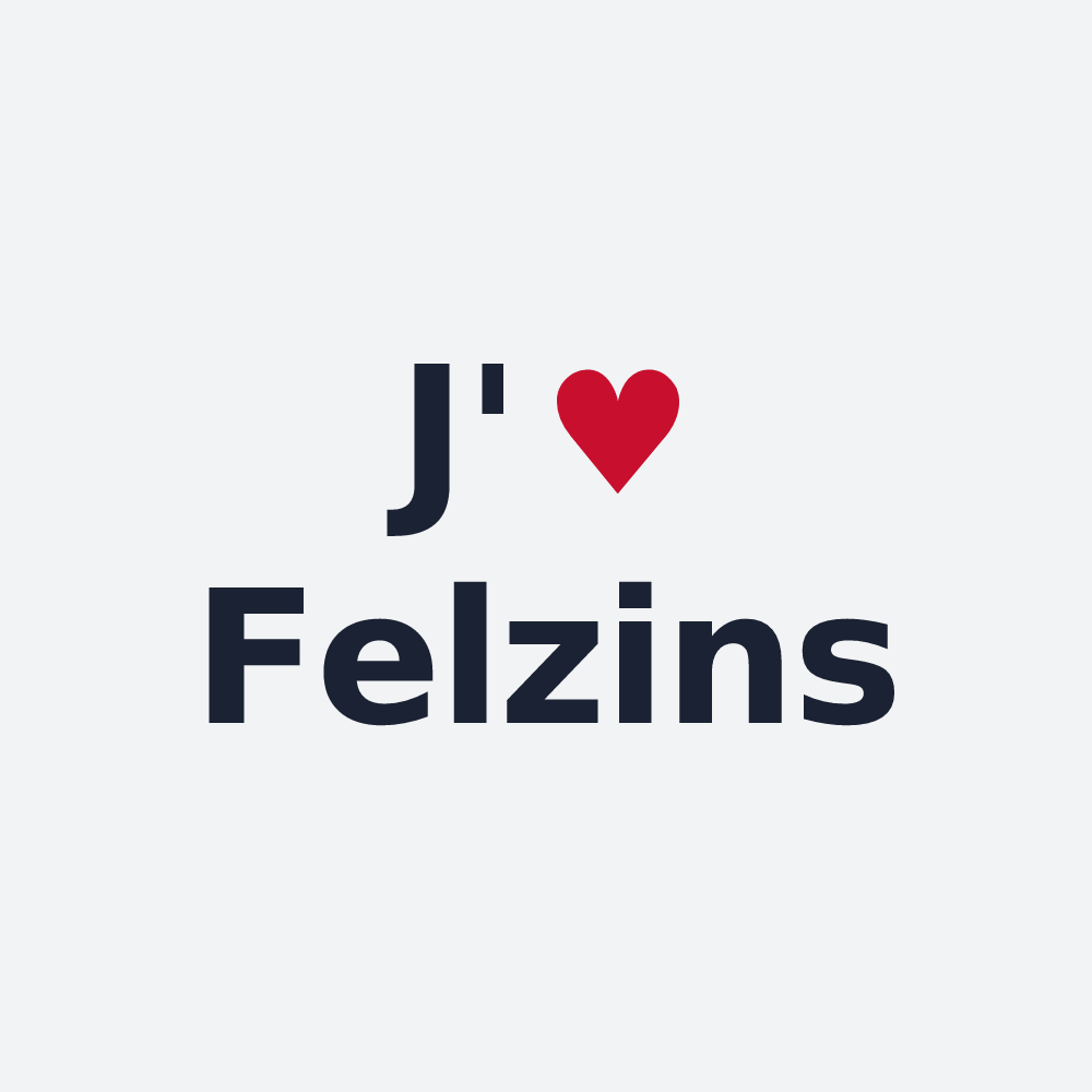 Poster personnalisé Felzins — design J'aime Felzins