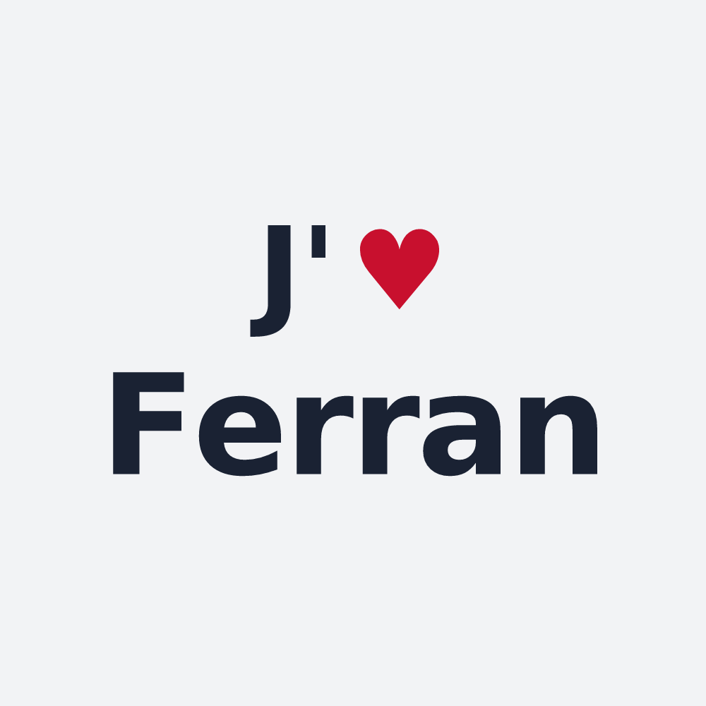 Poster personnalisé Ferran — design J'aime Ferran