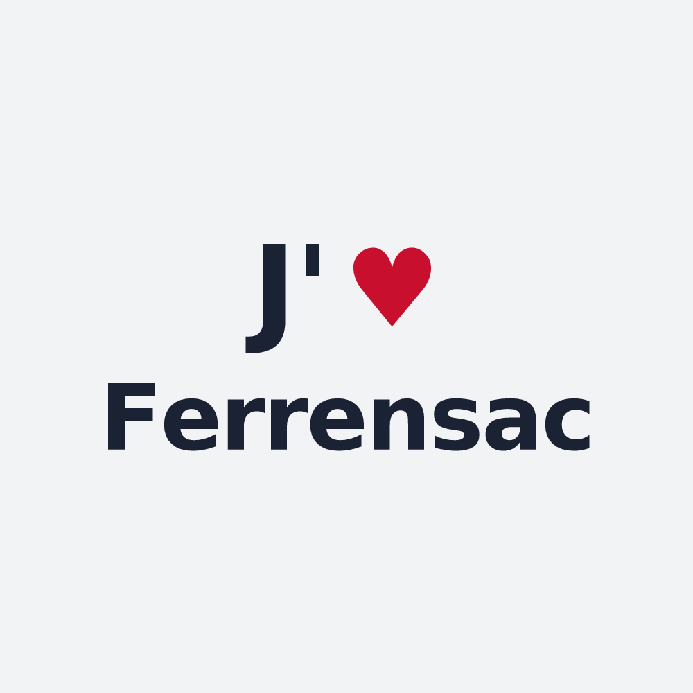 Poster personnalisé Ferrensac — design J'aime Ferrensac