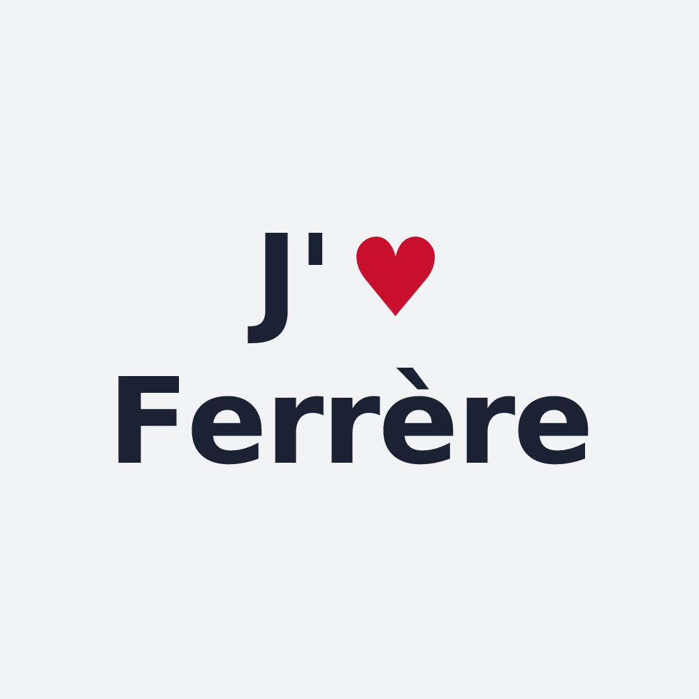 Poster personnalisé Ferrère — design « J'aime Ferrère » imprimé sur le poster