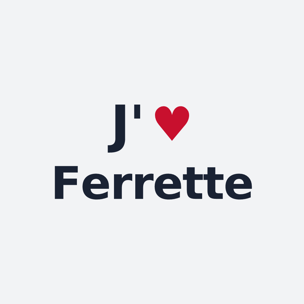 Poster personnalisé Ferrette — design J'aime Ferrette