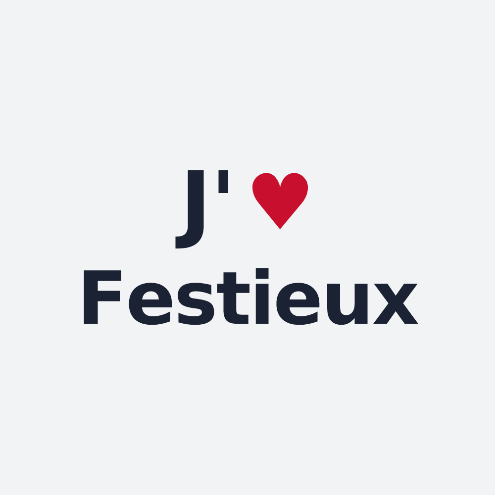 Poster personnalisé Festieux — design J'aime Festieux