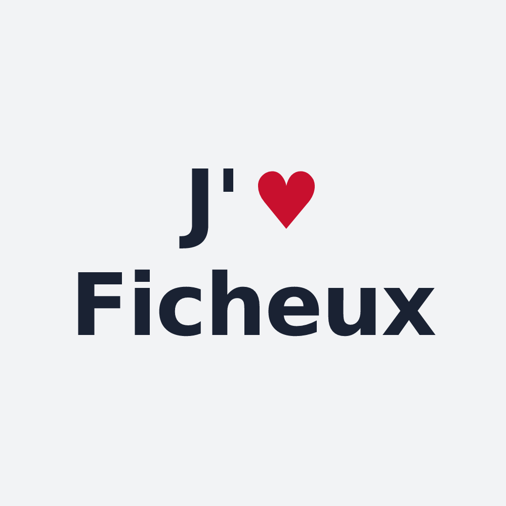 Poster personnalisé Ficheux — design « J'aime Ficheux » imprimé sur le poster