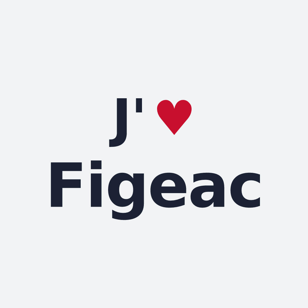 Poster personnalisé Figeac — design J'aime Figeac
