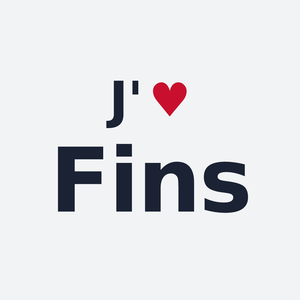 Poster personnalisé Fins — design « J'aime Fins » imprimé sur le poster