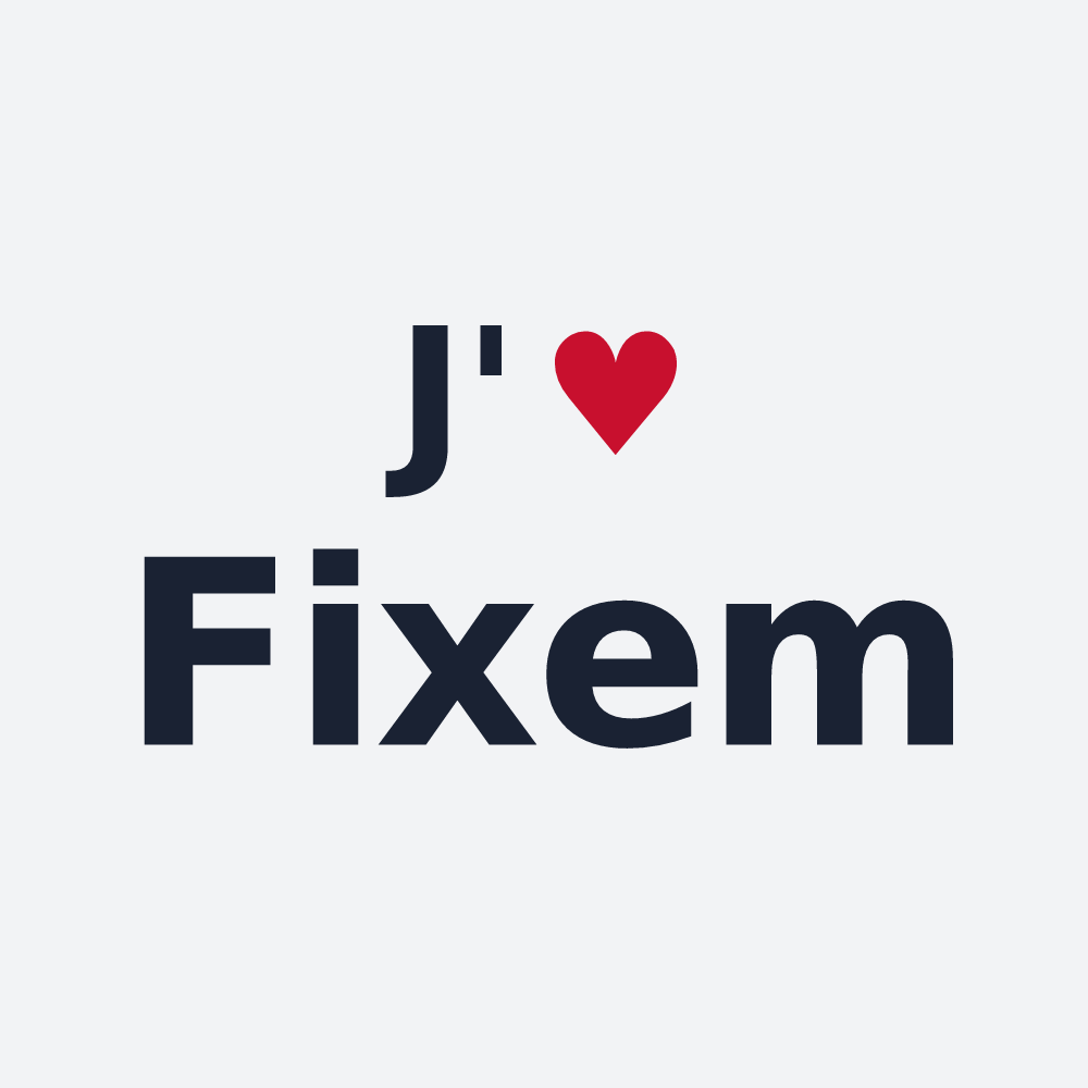 Poster personnalisé Fixem — design J'aime Fixem