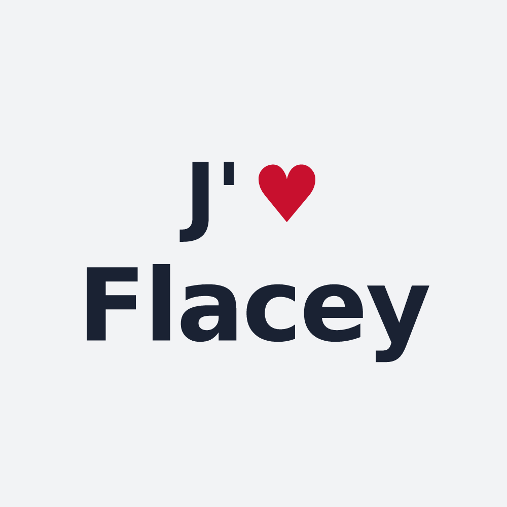 Poster personnalisé Flacey — design « J'aime Flacey » imprimé sur le poster