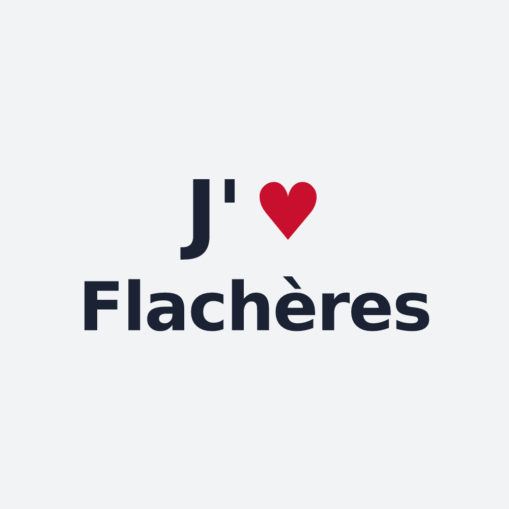 Poster personnalisé Flachères — design « J'aime Flachères » imprimé sur le poster