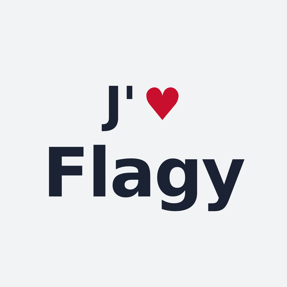 Poster personnalisé Flagy — design « J'aime Flagy » imprimé sur le poster