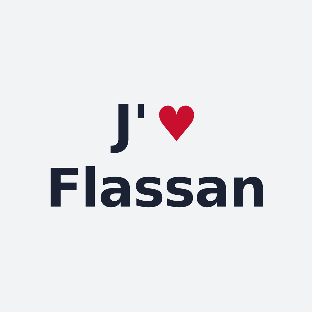 Poster personnalisé Flassan — design « J'aime Flassan » imprimé sur le poster