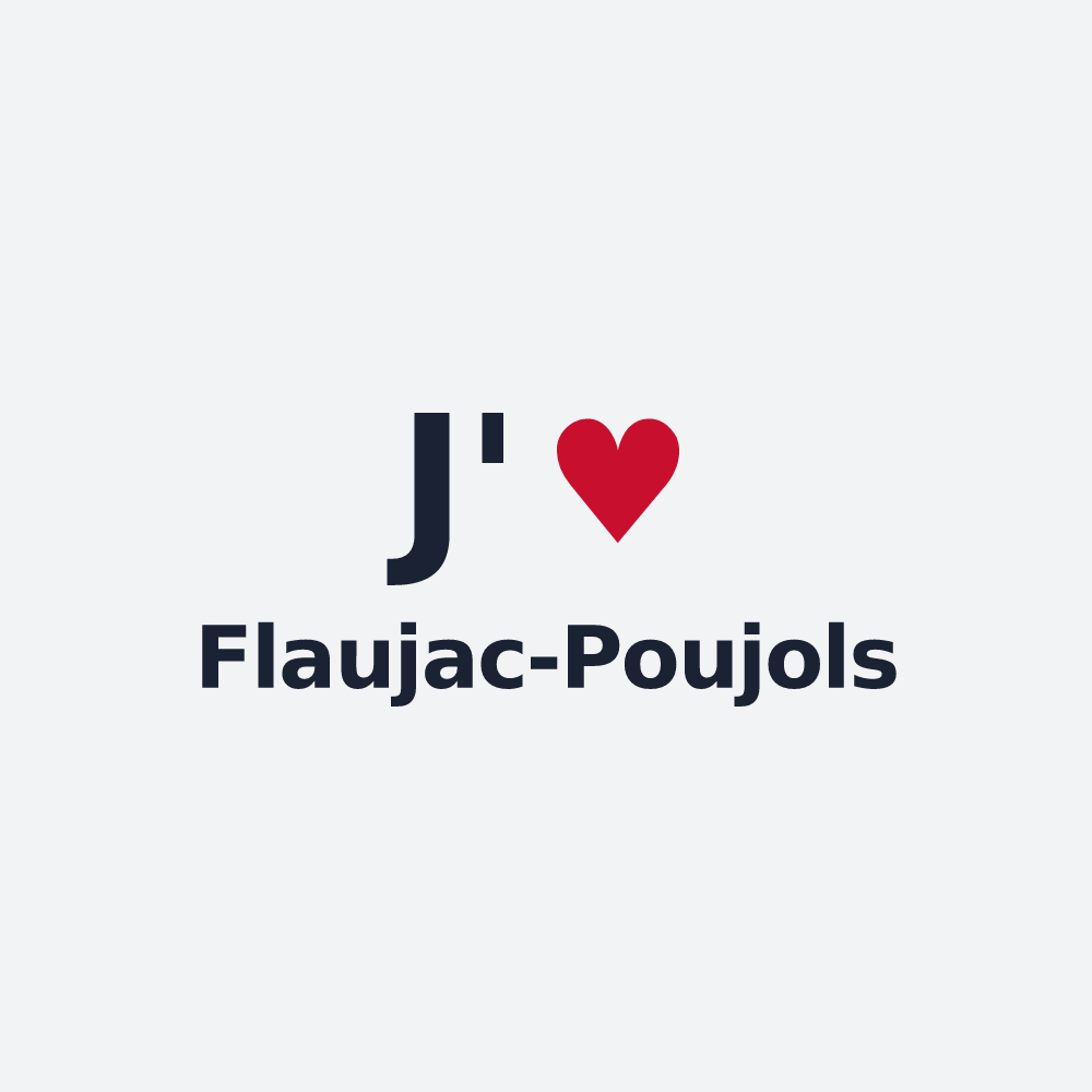 Poster personnalisé Flaujac-Poujols — design J'aime Flaujac-Poujols