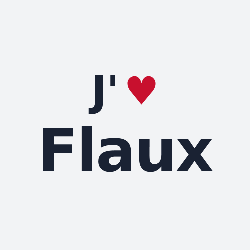 Poster personnalisé Flaux — design « J'aime Flaux » imprimé sur le poster
