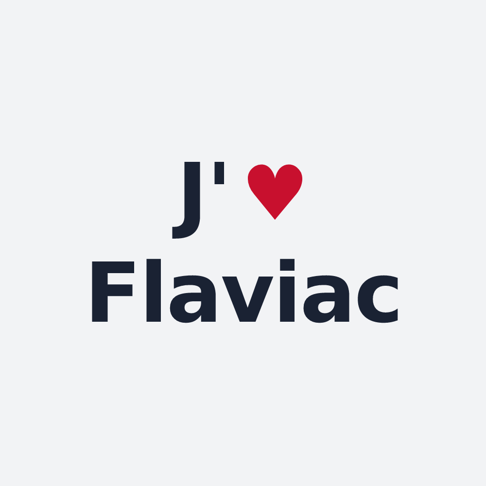 Poster personnalisé Flaviac — design J'aime Flaviac