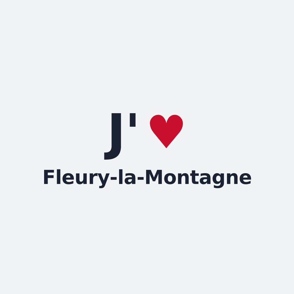 Poster personnalisé Fleury-la-Montagne — design J'aime Fleury-la-Montagne