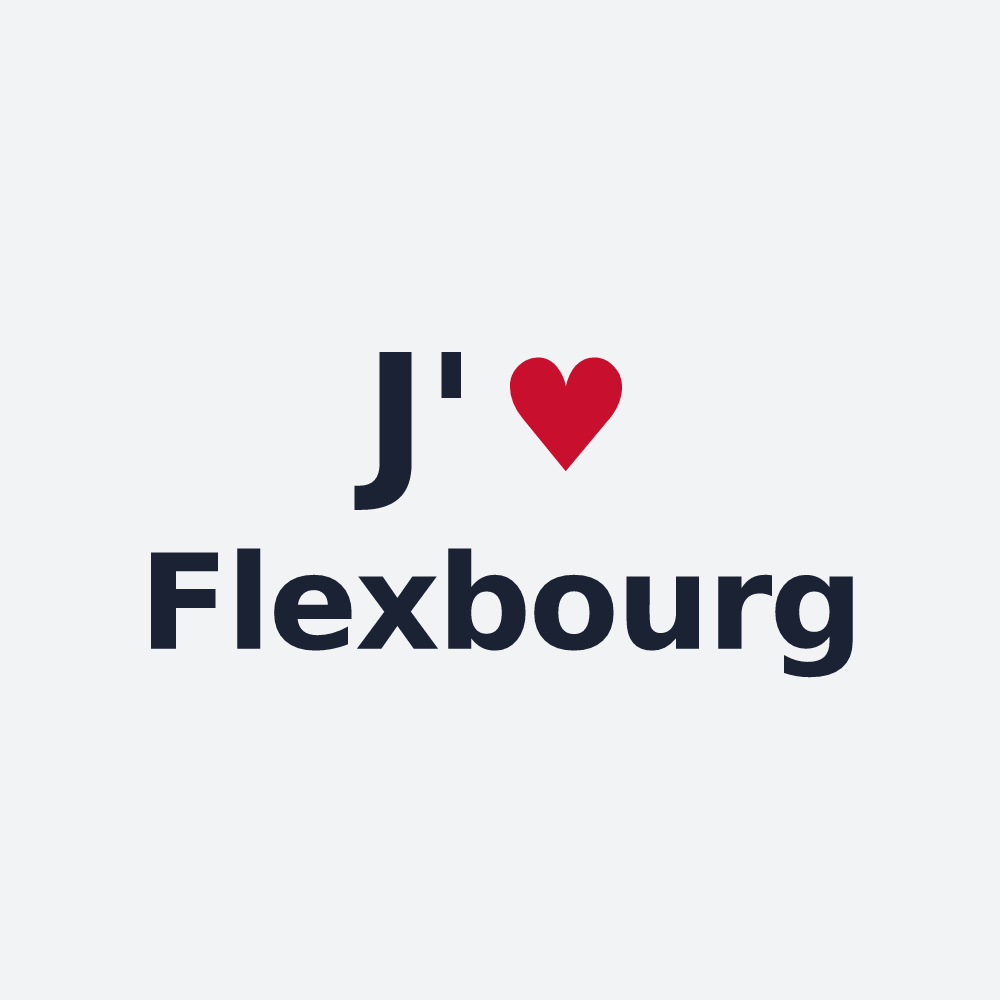 Poster personnalisé Flexbourg — design J'aime Flexbourg