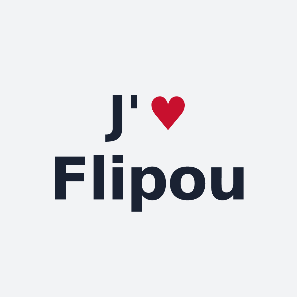 Poster personnalisé Flipou — design J'aime Flipou