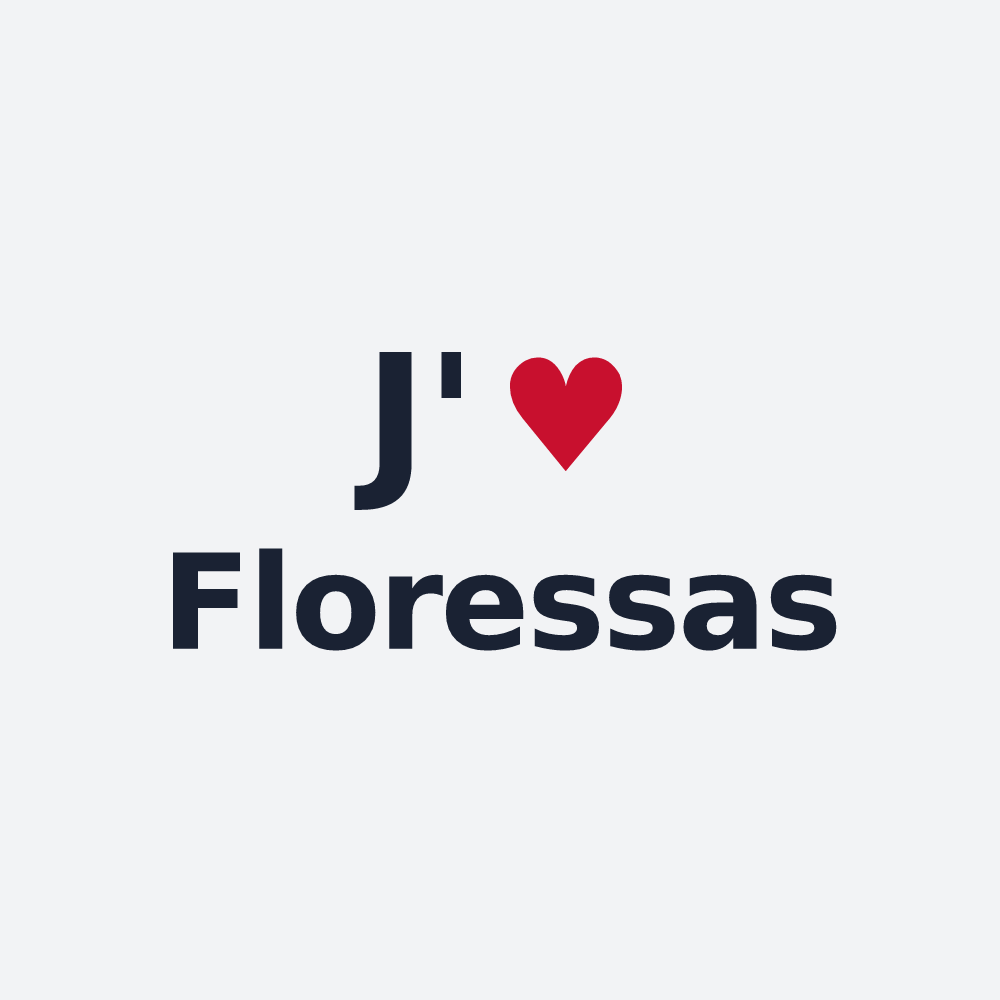 Poster personnalisé Floressas — design « J'aime Floressas » imprimé sur le poster