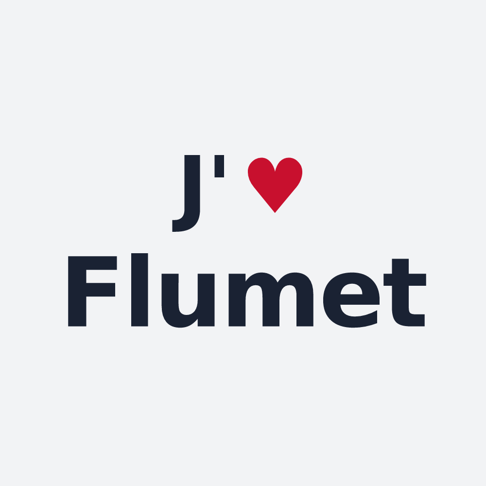 Poster personnalisé Flumet — design « J'aime Flumet » imprimé sur le poster