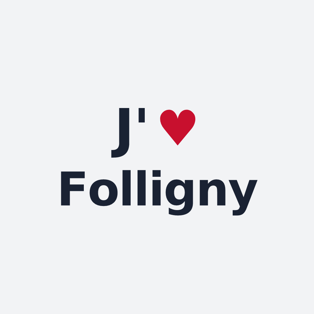 Poster personnalisé Folligny — design J'aime Folligny