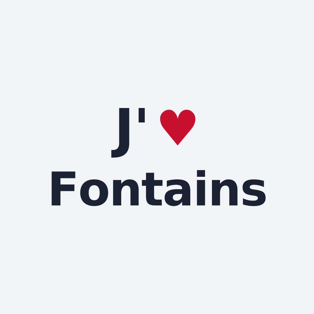 Poster personnalisé Fontains — design « J'aime Fontains » imprimé sur le poster