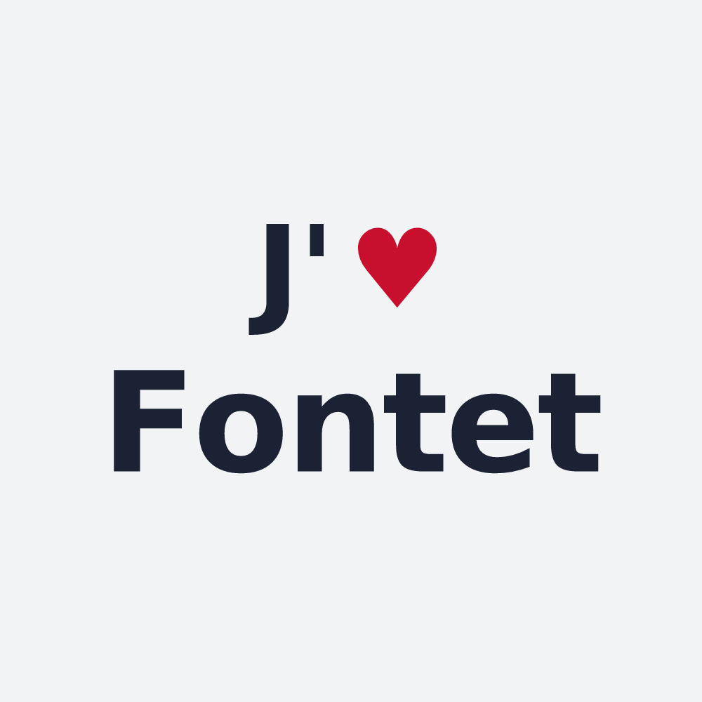 Poster personnalisé Fontet — design J'aime Fontet