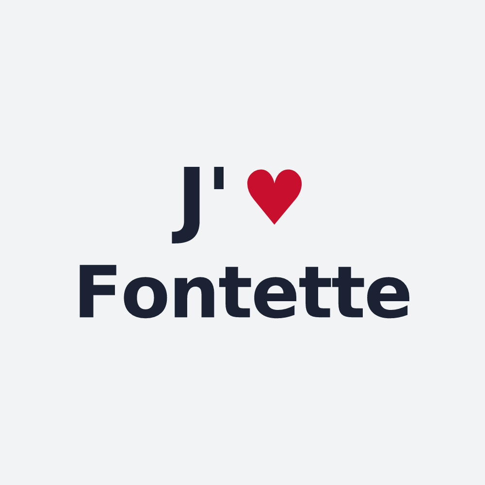 Poster personnalisé Fontette — design « J'aime Fontette » imprimé sur le poster