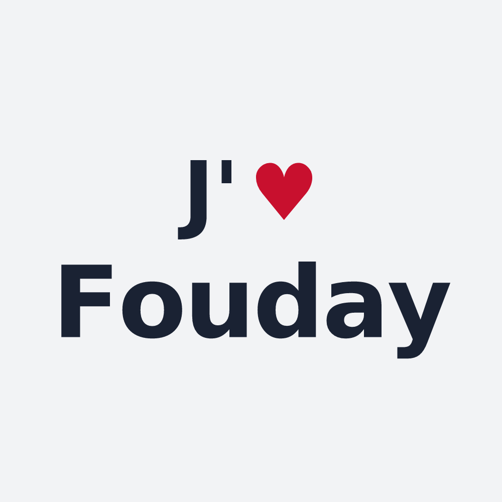 Poster personnalisé Fouday — design « J'aime Fouday » imprimé sur le poster