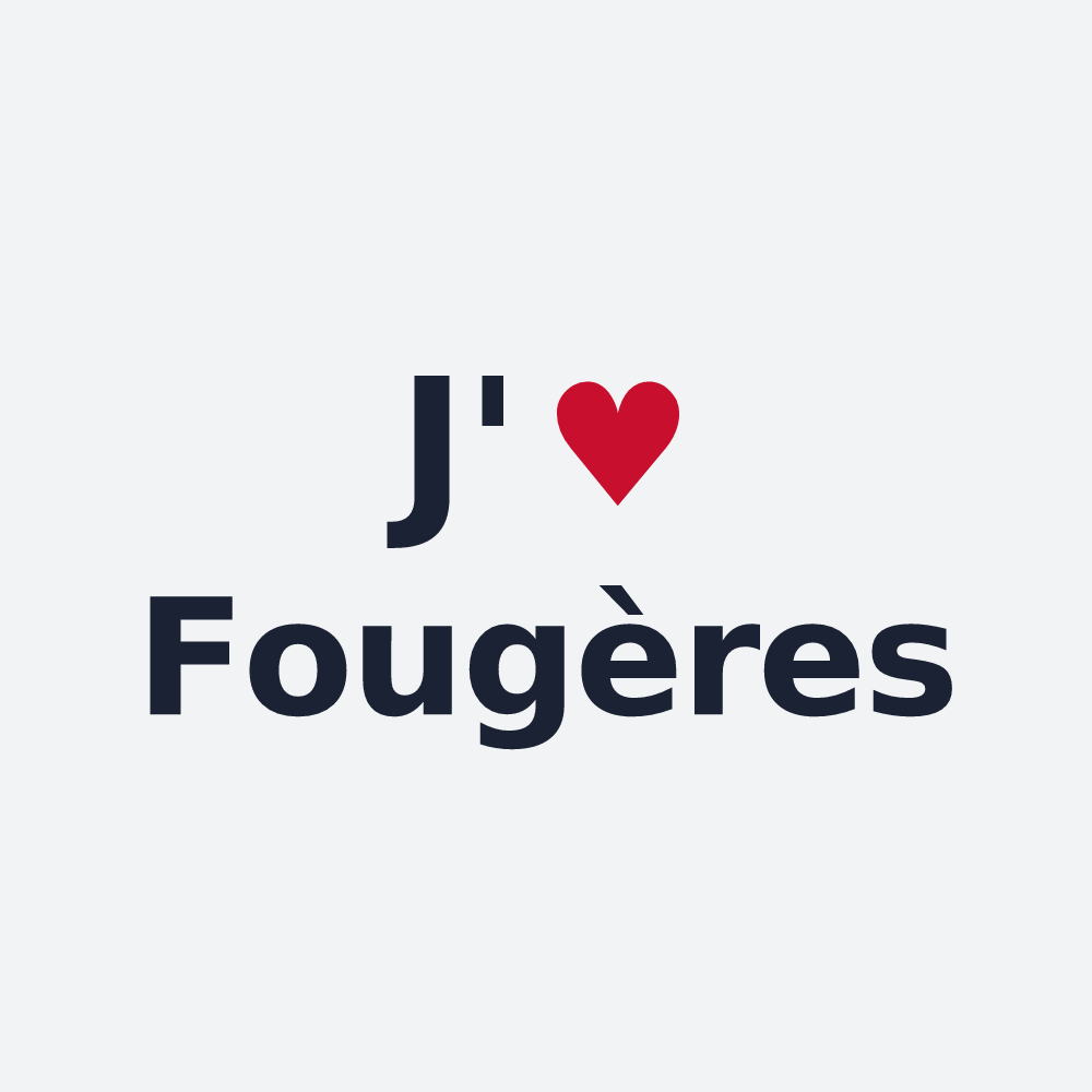 Poster personnalisé Fougères — design J'aime Fougères