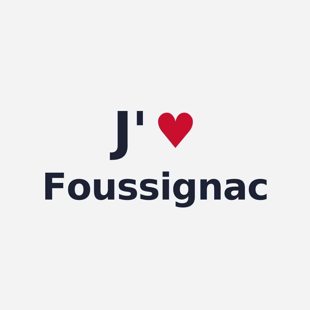 Poster personnalisé Foussignac — design « J'aime Foussignac » imprimé sur le poster