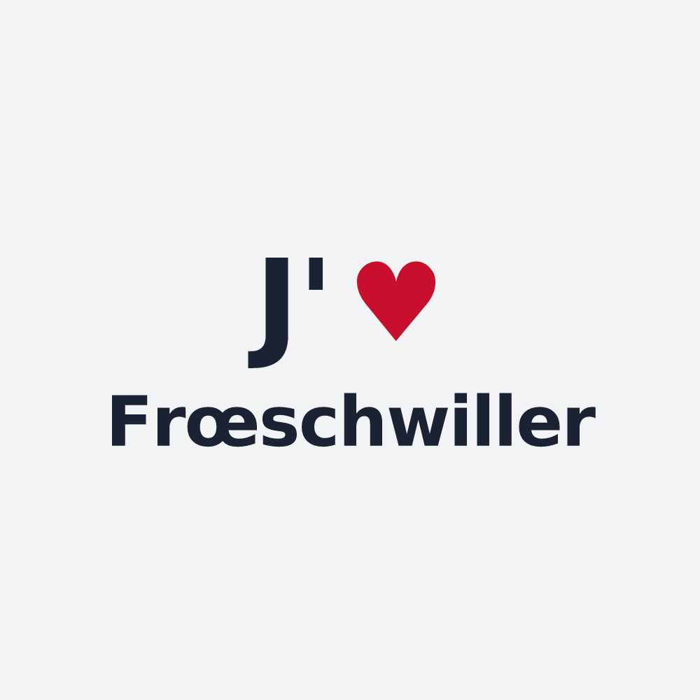 Poster personnalisé Frœschwiller — design « J'aime Frœschwiller » imprimé sur le poster